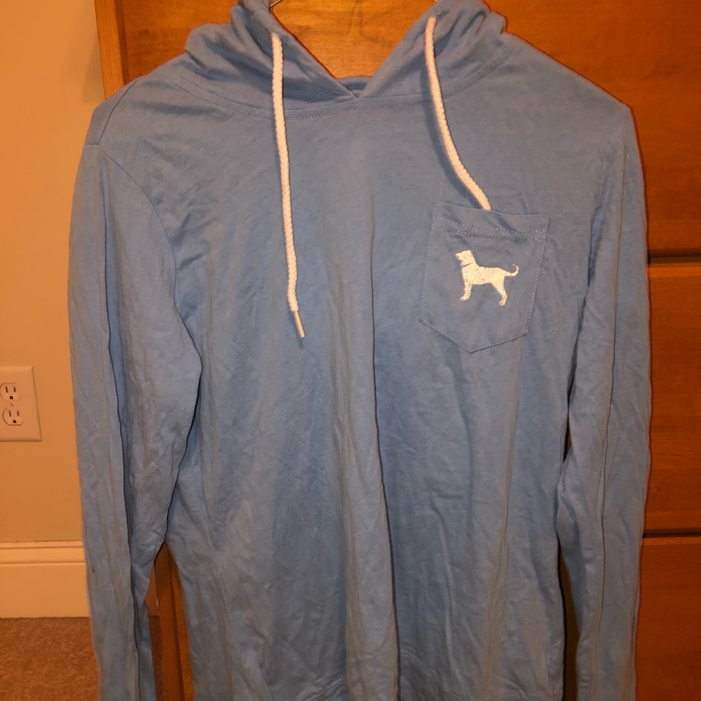 Women’s Black Dog baby blue hoodie